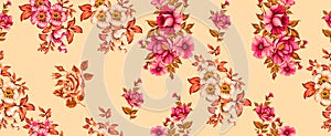 FLORAL pattern with flowers and plants. Floral decor. Original floral seamless background.