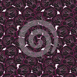 Seamless pattern with flowers roses, vector floral