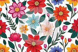 seamless pattern with flowerswatercolor floral pattern backgroundseamless pattern with flowers