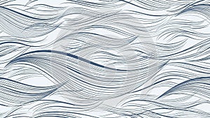 Seamless Pattern of Blue Wavy Lines on Light Blue Background abstract