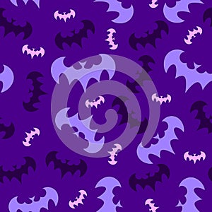 The seamless pattern of flying bats.