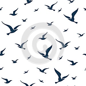 Seamless Pattern With Flying Birds
