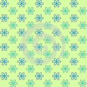 Seamless pattern. Fond green and blue colors. Endless texture can be used for printing onto fabric and paper or invitation. photo