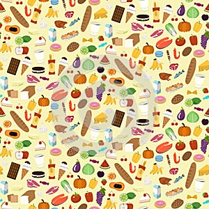 Seamless pattern of foodstuff