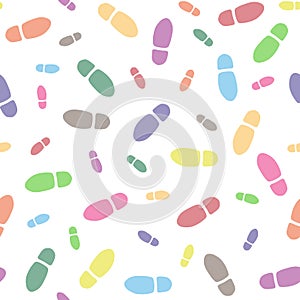 Seamless pattern with footsteps