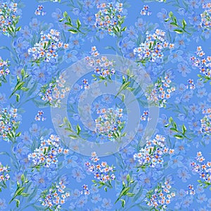 seamless pattern Forget-me-not