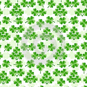 seamless pattern with four leaves clover