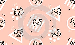 Seamless pattern with foxs
