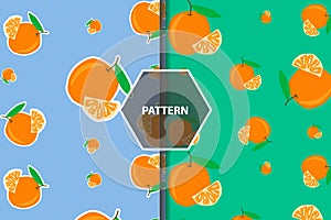 Seamless pattern with Fresh oranges