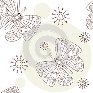 Seamless pattern fro butterflies. photo