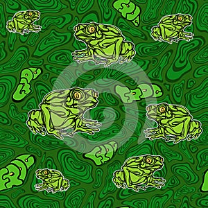 Seamless pattern of frog