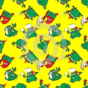 Seamless pattern with frog royal