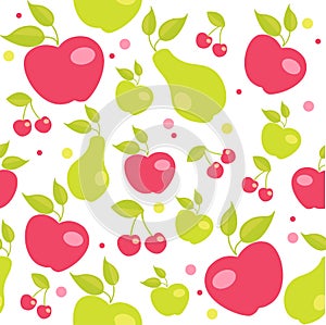 Seamless pattern with fruits