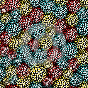 Seamless pattern with furry balls.