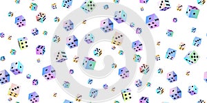 Seamless pattern gambling dices of various sides