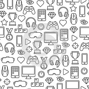 Seamless pattern with game icons