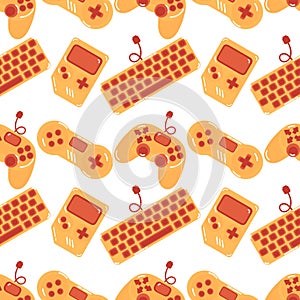 seamless pattern of gaming equipment