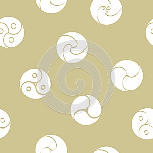 Seamless pattern with Gankyil tibetan symbol