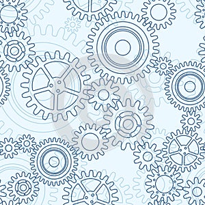 Seamless pattern of gear wheels