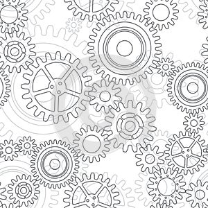 Seamless pattern of gear wheels