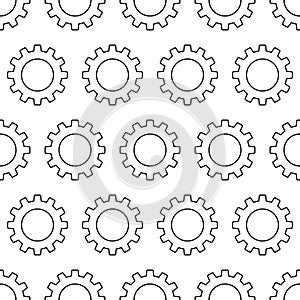 Seamless pattern from gears loop on a white background of