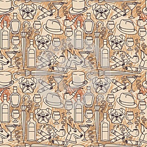 Seamless pattern for gentleman's club