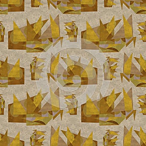 seamless pattern with geometric abstract drawing in brown colors