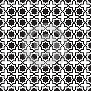 Seamless pattern geometric.Black and white background