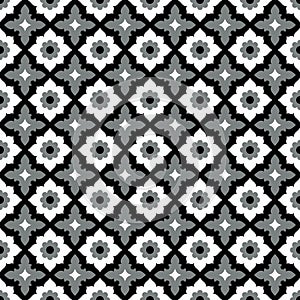 Seamless pattern geometric floral tile design