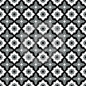 Seamless pattern geometric floral tile design photo