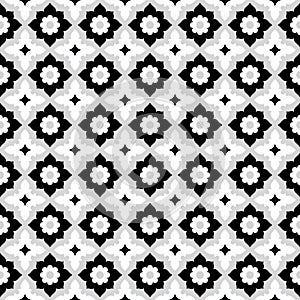 Seamless pattern geometric floral tile design photo