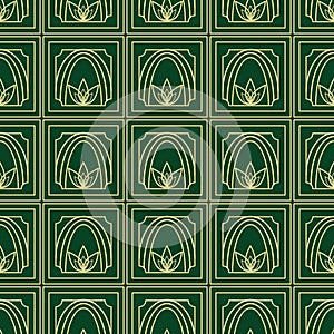 Seamless pattern with geometric forn. Art deco