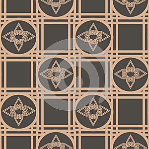 Seamless pattern with geometric forn. Art deco