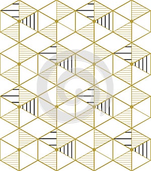 Seamless Pattern of Geometric Shapes and Lines