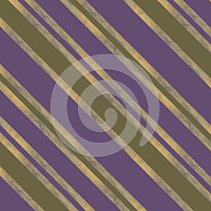 Seamless pattern of geometric stripes of golden beige ribbon from an old vintage writing set. Watercolor illustration