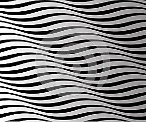 Seamless pattern with geometric waves. Endless stylish texture. Ripple monochrome background - Vektor photo