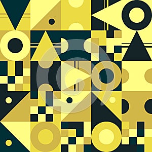 Seamless pattern, geometry shapes in black and yellow