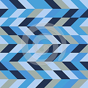 Seamless pattern, geometry shapes in cool blue