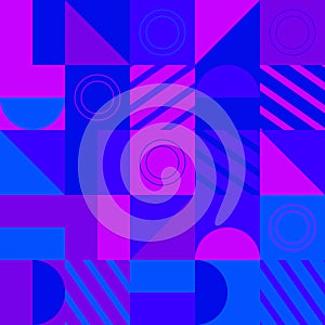 Seamless pattern, geometry shapes in cool tones