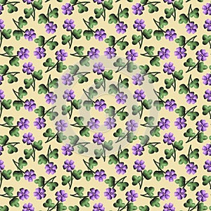 Seamless pattern geranium 3D flower