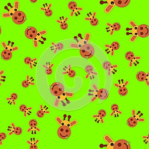 Seamless pattern of giraffe head