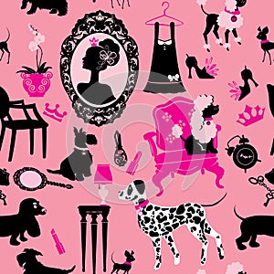 Seamless pattern with glamour accessories