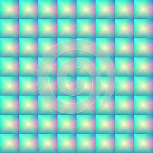 Seamless pattern of glass convex mosaic, volumetric checkers, glass blocks.