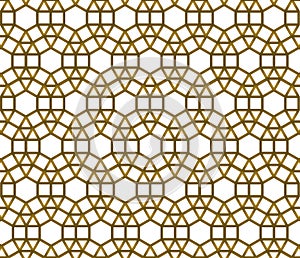 Seamless Pattern Gold Colors Arabic Style Network Decorative Ornament photo