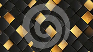 A seamless pattern with gold foil diamond-shaped tiles, their shiny surfaces reflecting light,