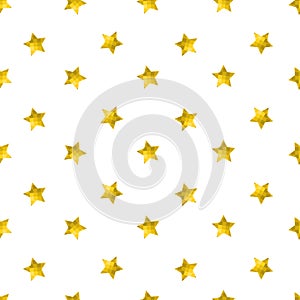 Seamless pattern with gold glitter stars.