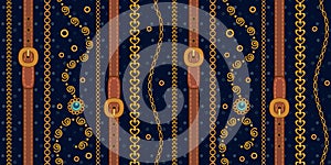Seamless pattern with gold jewelry