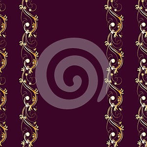 Seamless pattern Gold ornament on a brown background  Merry Christmas and Happy New Yea 56