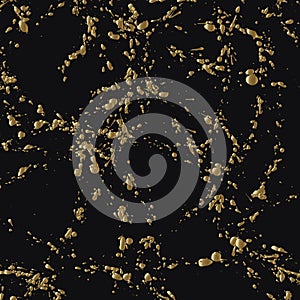 Seamless pattern with gold splashes