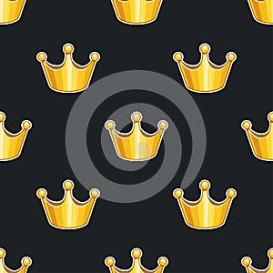 Seamless pattern with golden crowns